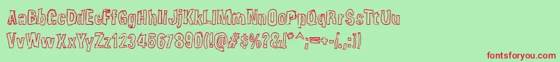 Weirdmojo Font – Red Fonts on Green Background