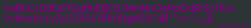 Fonte DesignosaurRegular – fontes roxas em um fundo preto