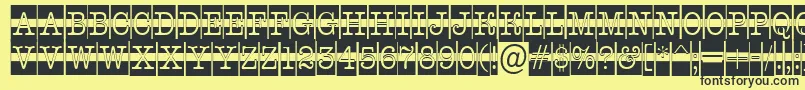 Шрифт AOldtypercmdcwstr – чёрные шрифты на жёлтом фоне