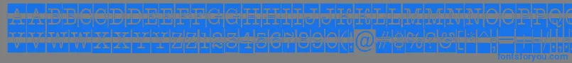 AOldtypercmdcwstr-Schriftart – Blaue Schriften auf grauem Hintergrund