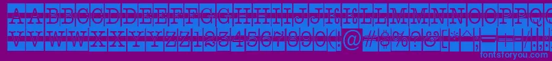 Fonte AOldtypercmdcwstr – fontes azuis em um fundo violeta