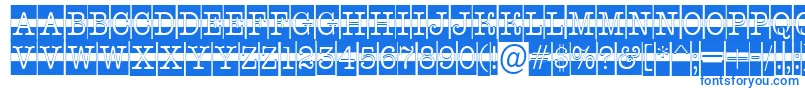 Czcionka AOldtypercmdcwstr – niebieskie czcionki na białym tle