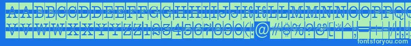 フォントAOldtypercmdcwstr – 青い背景に緑のフォント