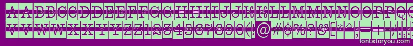フォントAOldtypercmdcwstr – 紫の背景に緑のフォント