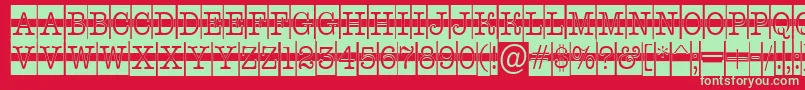 AOldtypercmdcwstr-Schriftart – Grüne Schriften auf rotem Hintergrund