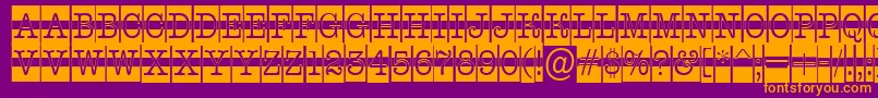AOldtypercmdcwstr-Schriftart – Orangefarbene Schriften auf violettem Hintergrund