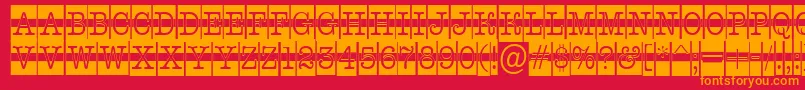 フォントAOldtypercmdcwstr – 赤い背景にオレンジの文字