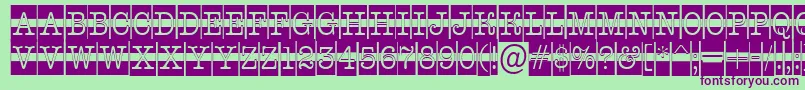 AOldtypercmdcwstr-Schriftart – Violette Schriften auf grünem Hintergrund