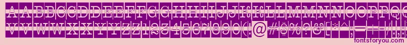 フォントAOldtypercmdcwstr – ピンクの背景に紫のフォント