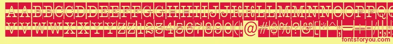 フォントAOldtypercmdcwstr – 赤い文字の黄色い背景