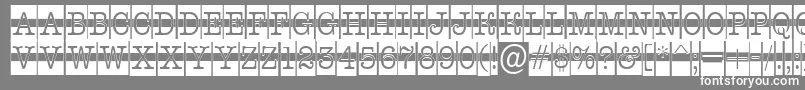 AOldtypercmdcwstr-Schriftart – Weiße Schriften auf grauem Hintergrund