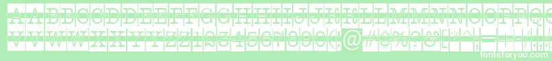 AOldtypercmdcwstr-Schriftart – Weiße Schriften auf grünem Hintergrund
