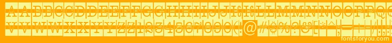 AOldtypercmdcwstr-fontti – keltaiset fontit oranssilla taustalla