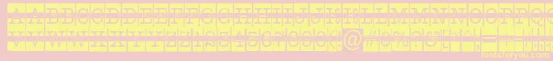 AOldtypercmdcwstr-Schriftart – Gelbe Schriften auf rosa Hintergrund