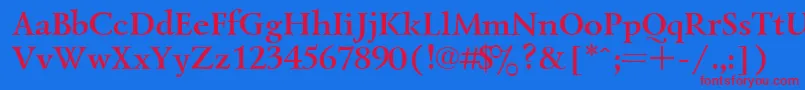 Lazursk7 Font – Red Fonts on Blue Background