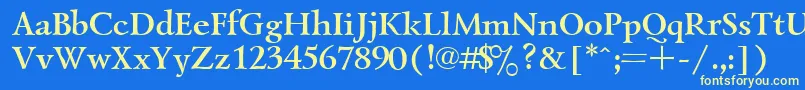 Lazursk7 Font – Yellow Fonts on Blue Background