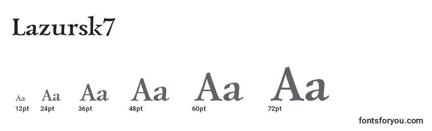 Размеры шрифта Lazursk7