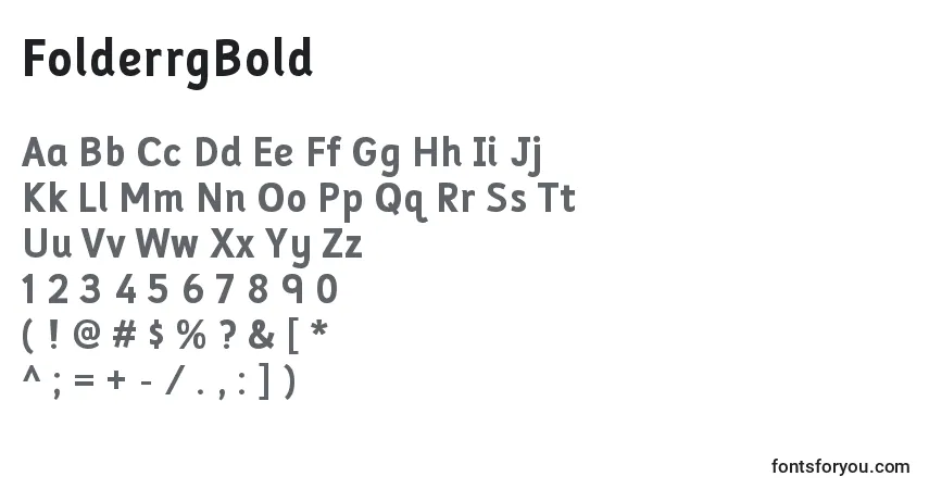 Czcionka FolderrgBold – alfabet, cyfry, specjalne znaki