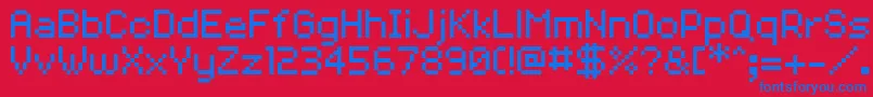 Więcej informacji o czcionce Volter28goldfish29 Czcionka Volter28goldfish29 – niebieskie czcionki na czerwonym tle