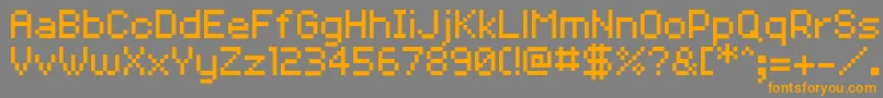 フォントVolter28goldfish29 – オレンジの文字は灰色の背景にあります。