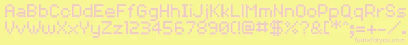 フォントVolter28goldfish29 – ピンクのフォント、黄色の背景