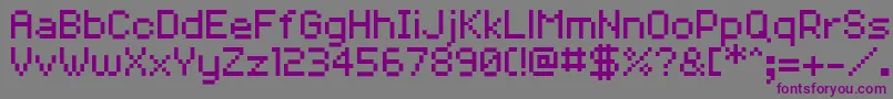 フォントVolter28goldfish29 – 紫色のフォント、灰色の背景