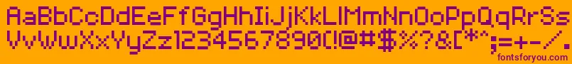 フォントVolter28goldfish29 – オレンジの背景に紫のフォント