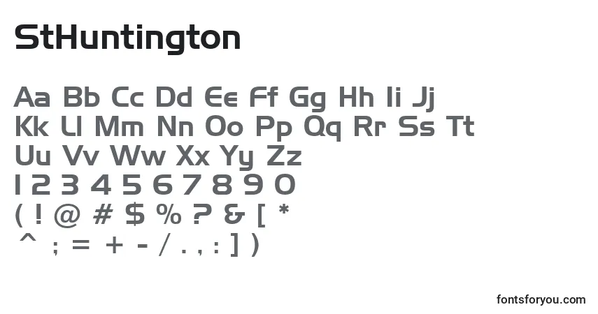 Шрифт StHuntington – алфавит, цифры, специальные символы