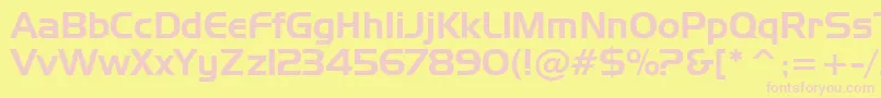 StHuntington-fontti – vaaleanpunaiset fontit keltaisella taustalla