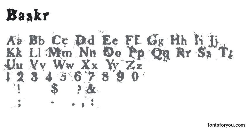Czcionka Baskr – alfabet, cyfry, specjalne znaki