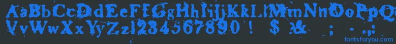 Baskr Font – Blue Fonts on Black Background