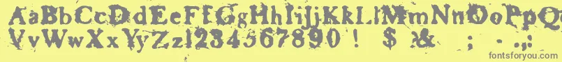 Fonte Baskr – fontes cinzas em um fundo amarelo