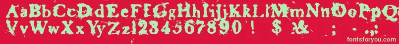 Baskr-Schriftart – Grüne Schriften auf rotem Hintergrund