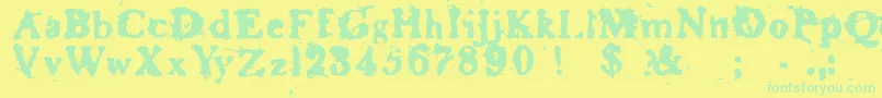 Baskr Font – Green Fonts on Yellow Background