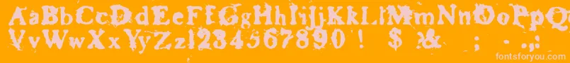 Baskr Font – Pink Fonts on Orange Background