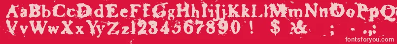 Baskr Font – Pink Fonts on Red Background