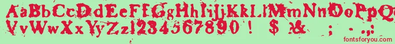 Baskr-Schriftart – Rote Schriften auf grünem Hintergrund