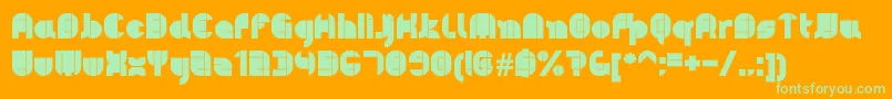Pyeman Font – Green Fonts on Orange Background