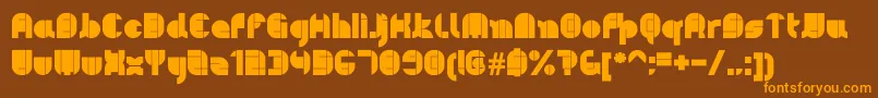 Pyeman Font – Orange Fonts on Brown Background