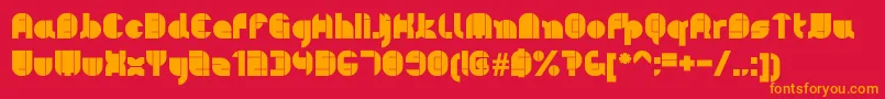Pyeman Font – Orange Fonts on Red Background