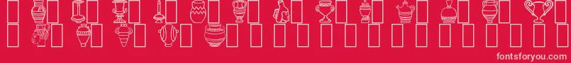 Pots Font – Pink Fonts on Red Background