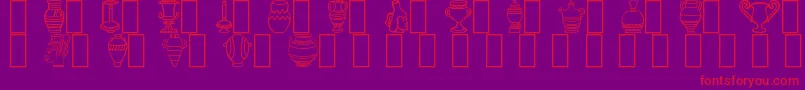 Pots Font – Red Fonts on Purple Background