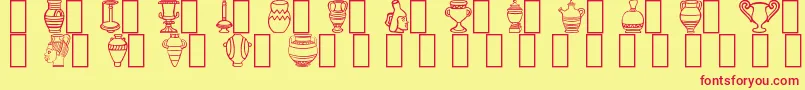 Pots Font – Red Fonts on Yellow Background