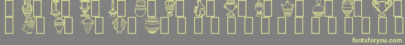 Pots Font – Yellow Fonts on Gray Background