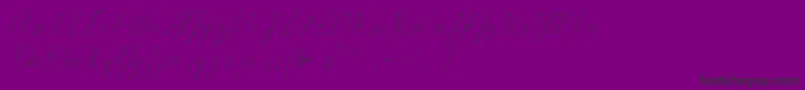 フォントWiegelkurrent – 紫の背景に黒い文字
