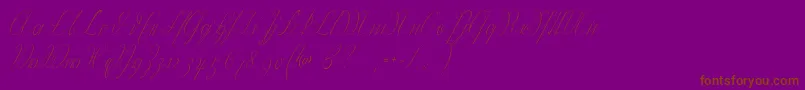 Wiegelkurrent-Schriftart – Braune Schriften auf violettem Hintergrund