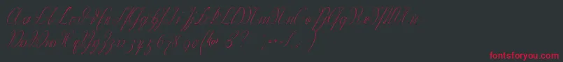 Wiegelkurrent-Schriftart – Rote Schriften auf schwarzem Hintergrund