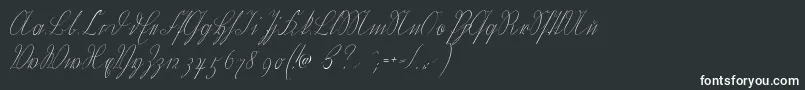 Wiegelkurrent-fontti – valkoiset fontit mustalla taustalla