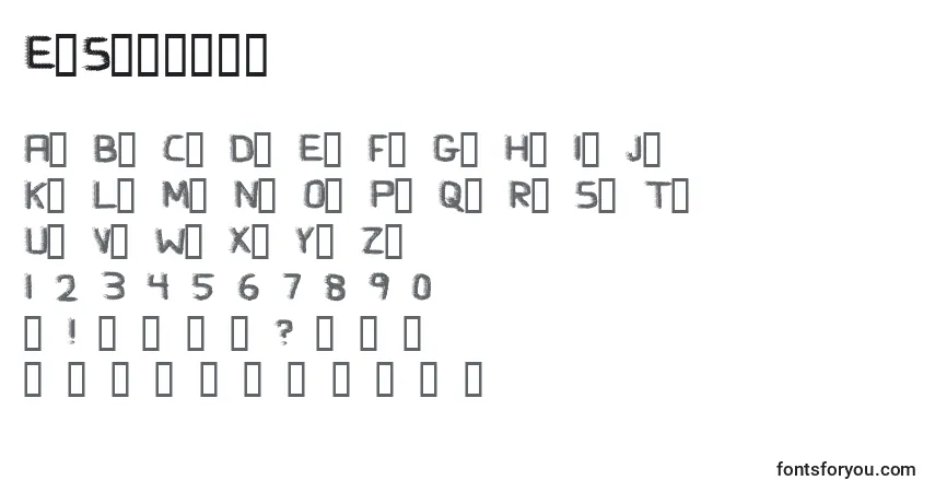Czcionka ElScorcho – alfabet, cyfry, specjalne znaki