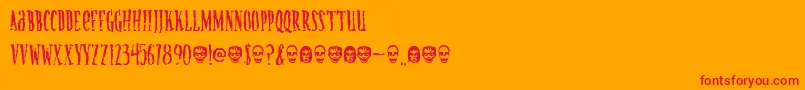 Creaturea-Schriftart – Rote Schriften auf orangefarbenem Hintergrund